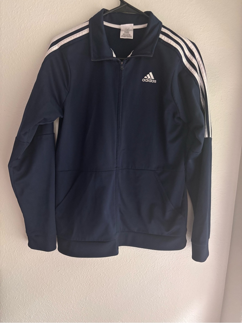 adidas Navy Zip-Up tricot jacket Jacket with White Logo